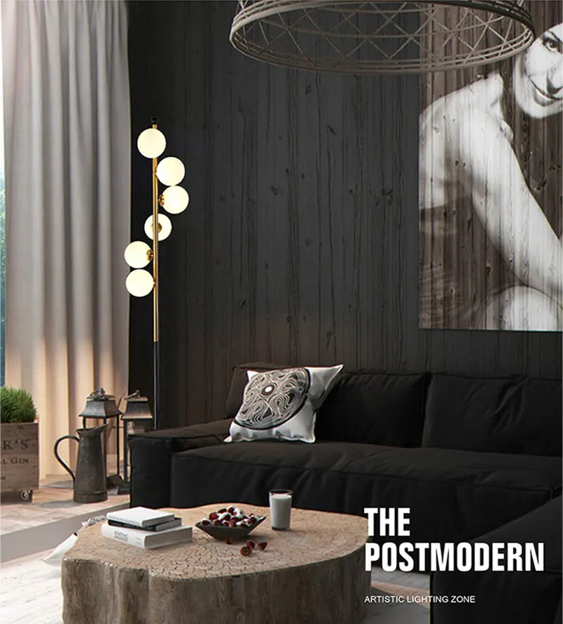 American Nordic Design LED Floor Lamps Bubble Glass Decor Standing Lights Living Room Study Bedroom Standing Lamp Fixtures (4)