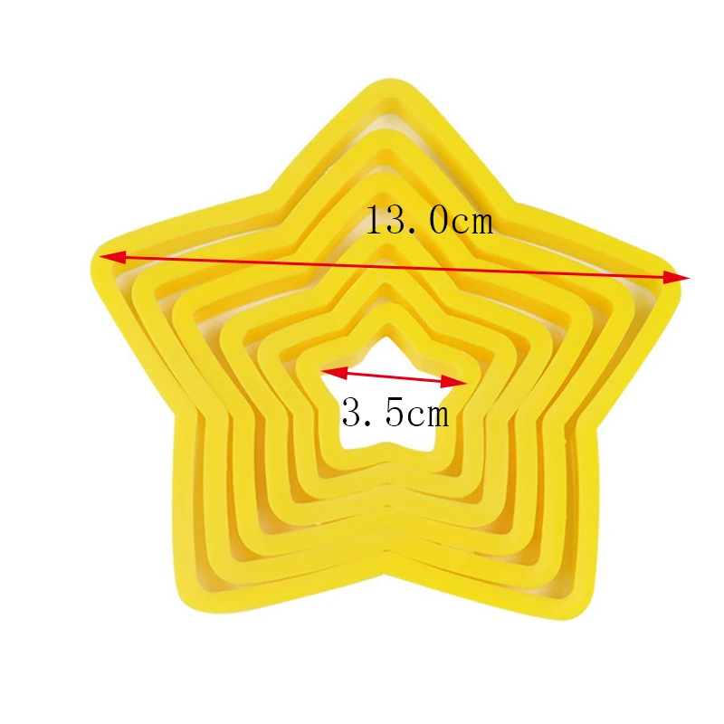6 шт./компл. Рождественская елка для нарезки печенья в виде звезд Форма Fondant(сахарная) торта печенье резак формы 3D инструменты для украшения торта инструмент для выпечки