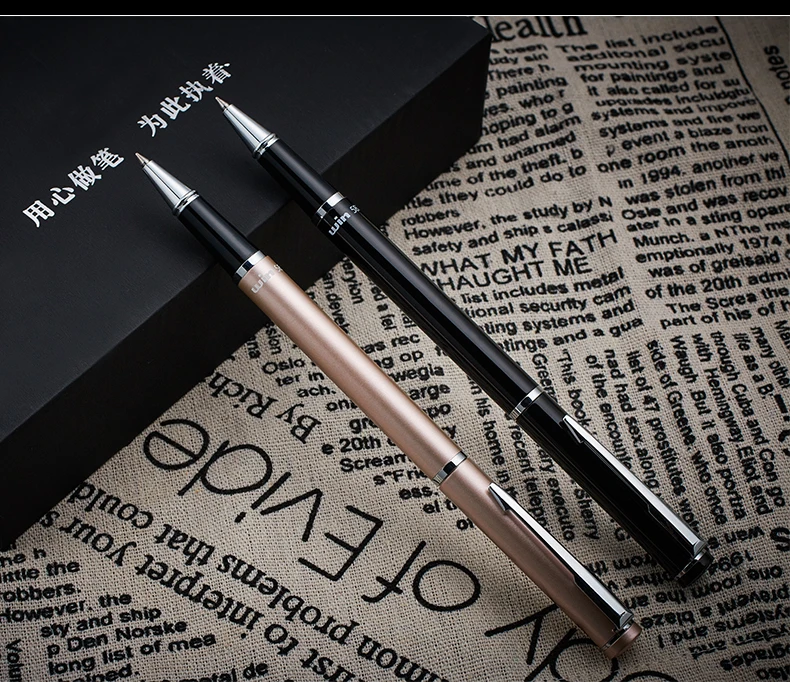 Лучшая 587 металлическая шариковая ручка высокого класса черного и золотого цвета 0,5 мм черные чернила деловые ручки для подписи с подарочной коробкой канцелярские принадлежности