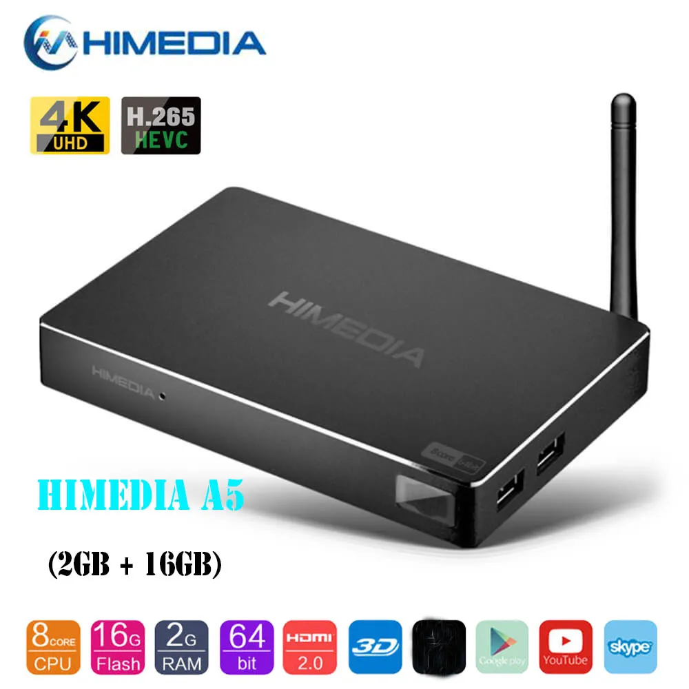 Himedia Q30 4K 3D Smart tv Android 7,1 tv Box 2 ГБ 8 ГБ; Himedia A5 Android 6,0 2 Гб 16 Гб WiFi сетевой домашний кинотеатр HD медиаплеер