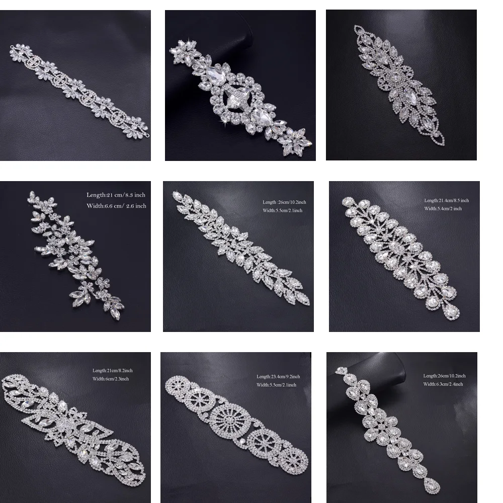 1Piece exquisite Cystal rhinestone clothing belt sew on