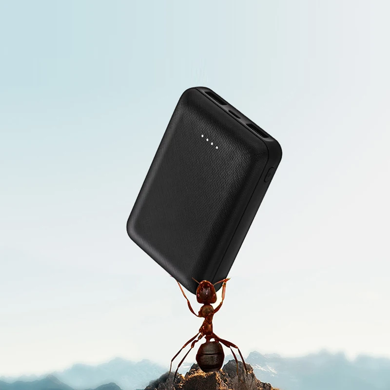 

18650 Battery Mini Power Bank 10000mAh External Battery Pack Portable Charger Dual USB Powerbank for Xiaomi Mi iphone X Samsung