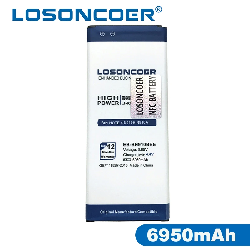 

6950mAh EB-BN910BBE NFC for Samsung Note 4 NFC Battery Galaxy Note4 N910H N910A N910C N910U N910F N910FQ SCL24 N910X N910G