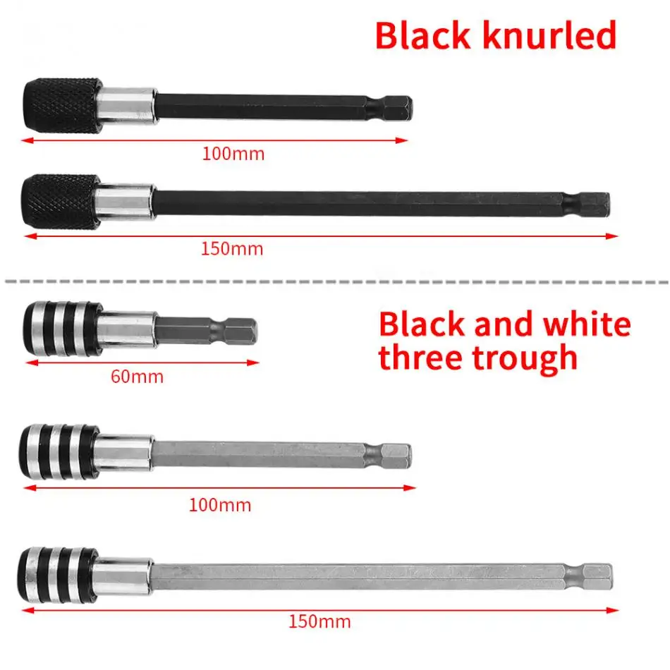 1/4 дюймов держатель отвертки удлинитель шестигранный хвостовик быстроразъемный наконечник Сверла 60 мм 100 мм 150 мм инструмент для выбора высокого качества