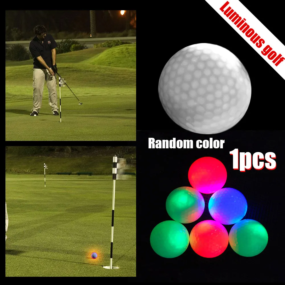 Синтетический резиновый светодиодный светящийся шар для гольфа, часто яркий шар, подходит для ночного использования, много цветов, опт