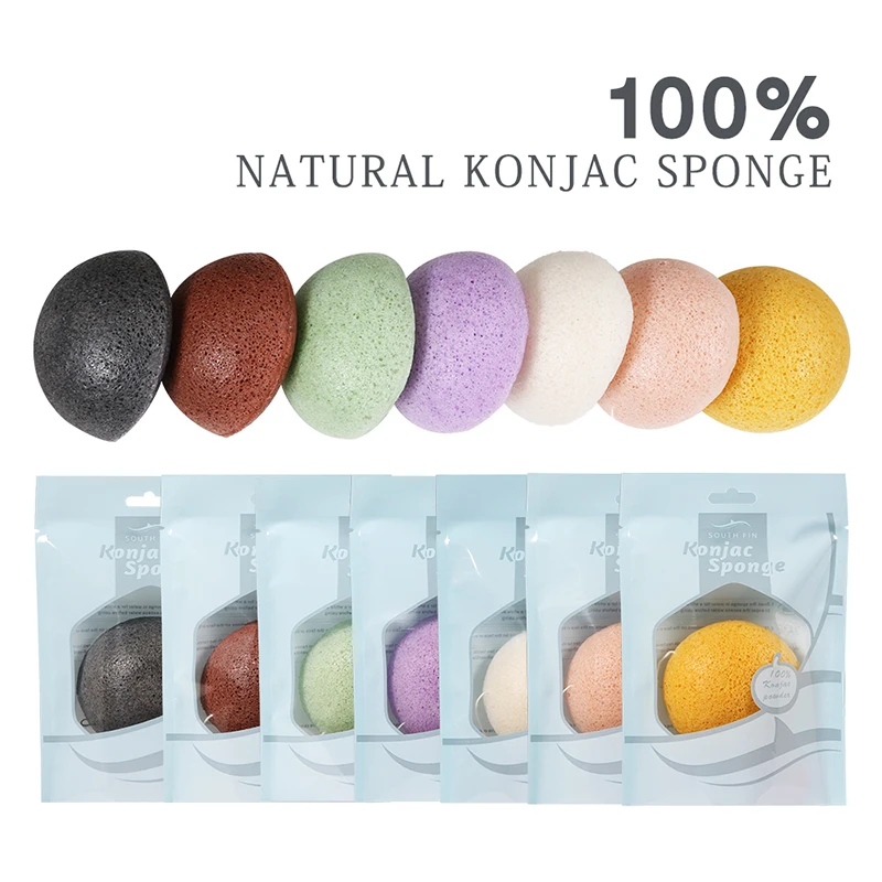 100% الطبيعي Konnyaku [كونجك] نفخة الوجه تطهير غسل الإسفنج مقشر المسام تنظيف مزيل ماكياج الوجه الجمال أساسيات