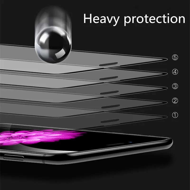  40D Voll Gehärtetem Glas Auf Die Für iPhone 6 6s 7 8 Plus X 10 Glas Screen Protector rand Gebogene 