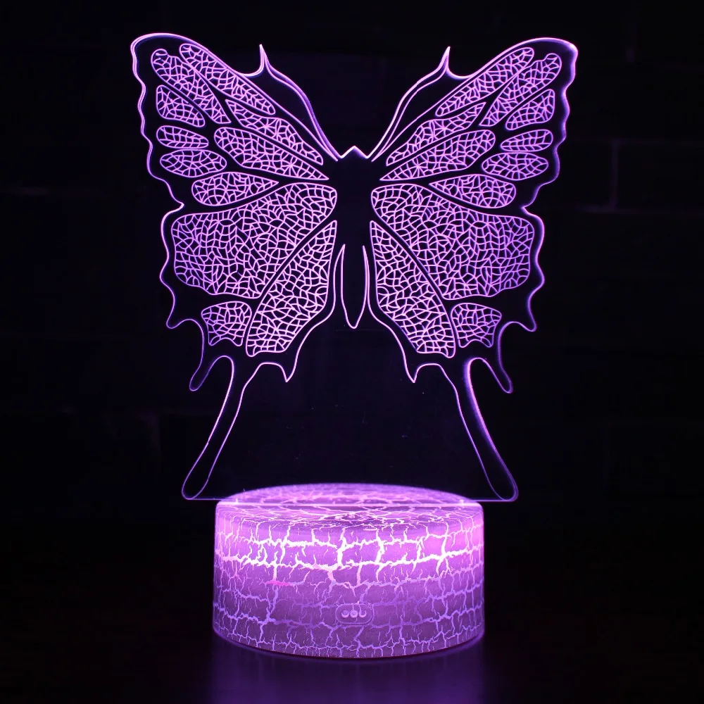 

Kids Children Toys Lovely Butterfly 3D Illusion LED Night Lights Colorful Acrylic Table Lamp For Party Christmas Gift Home Decor
