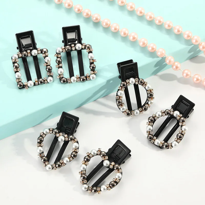 

1 Pcs Woman Elegant Pearl Hairpins Geometric Metal Barrettes Rhinestone Hair Clips Girls Hair Accessories Hair Grips Headwear
