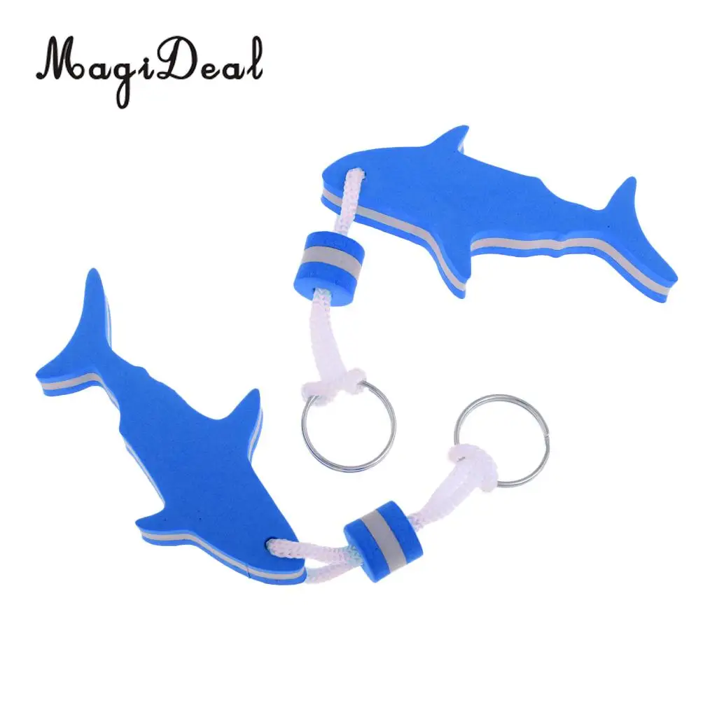MagiDeal 2 Pieces Marine Shark Shaped EVA Floating Keychain Keyring Water Key Float for Radting Surfing Rowing Boat Accessories
