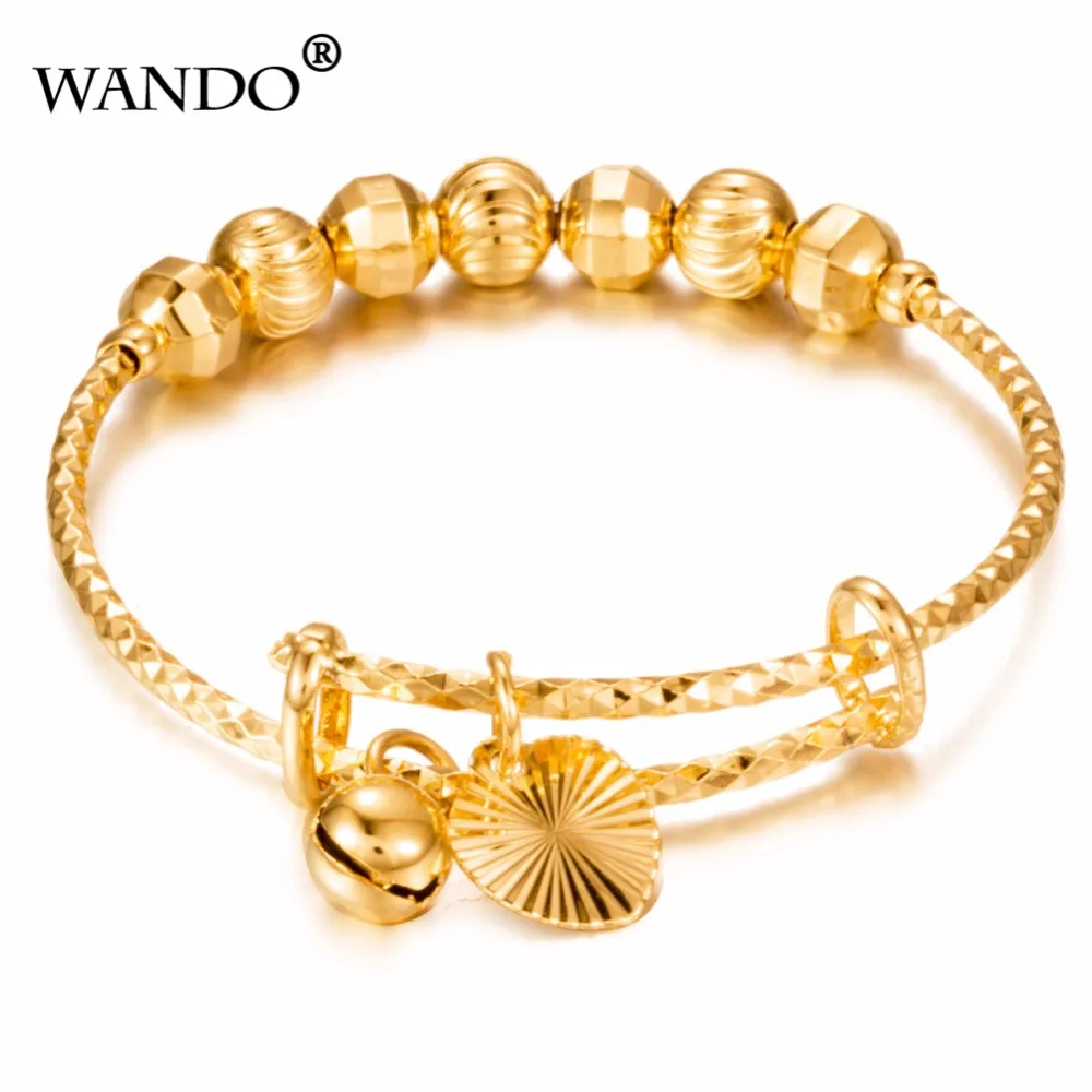 2pcs Dubai Gold Color Bangles For Baby/Kids Ethiopian Jewelry