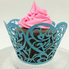 100 шт полые формы сердца бумага для выпечки чашки лазерная гравировка торт лоток для украшения свадьбы/торт ко дню рождения DIY 5zSH169