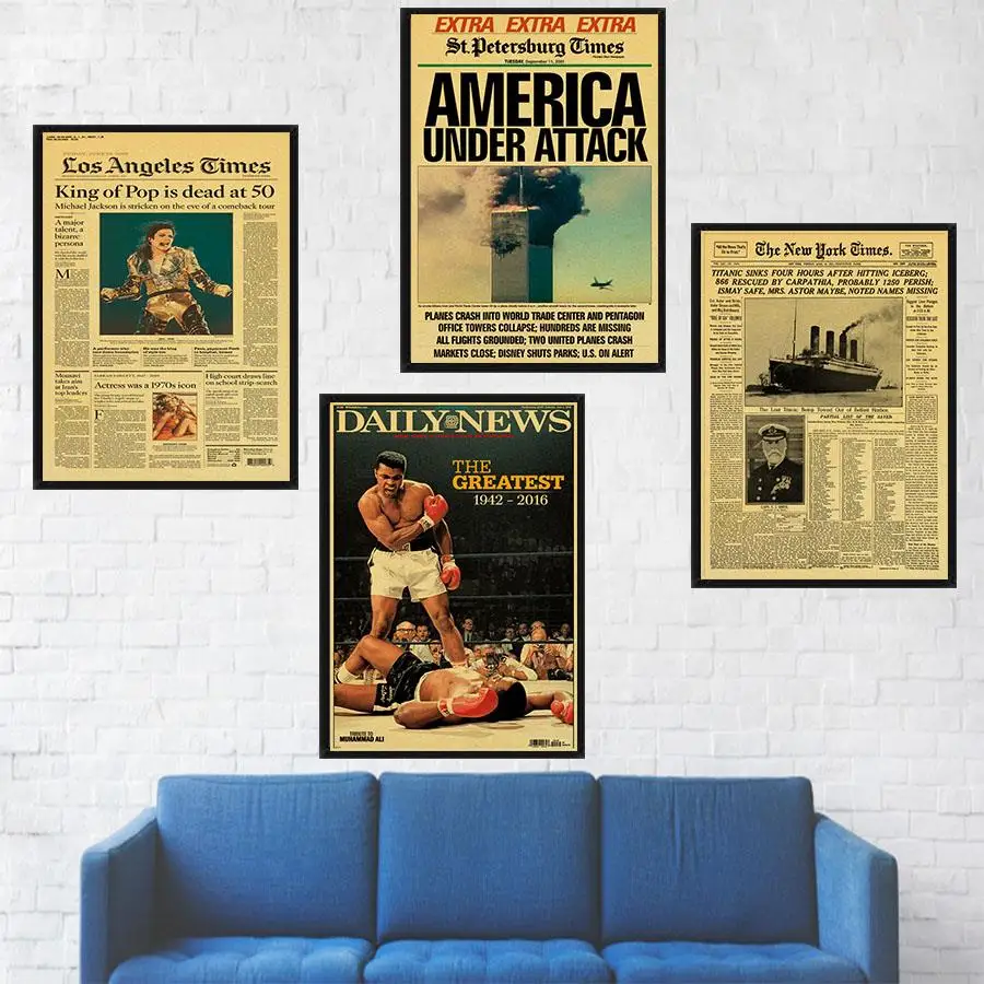 

Retro Poster New York Times Newspaper Poster Titanic Shipwreck Old Newspaper Poster Series Wallpaper Vintage Poster