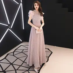 Стильный тонкий сексуальный кружевной высококачественный с блестками платье в китайском стиле вечернее платье улучшенное size aovestidos Размер
