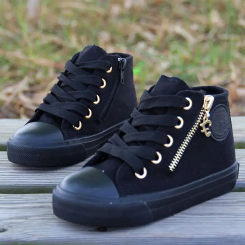 2017 Spring Autumn Child Canvas Shoes Fashion Girls Boys Shoes High Double Side Zipper Breathable Sneakers for Baby Size 24-37 2017 Spring Autumn Child Canvas Shoes Fashion Girls Boys Shoes High Double Side Zipper Breathable Sneakers for Baby Size 24-37