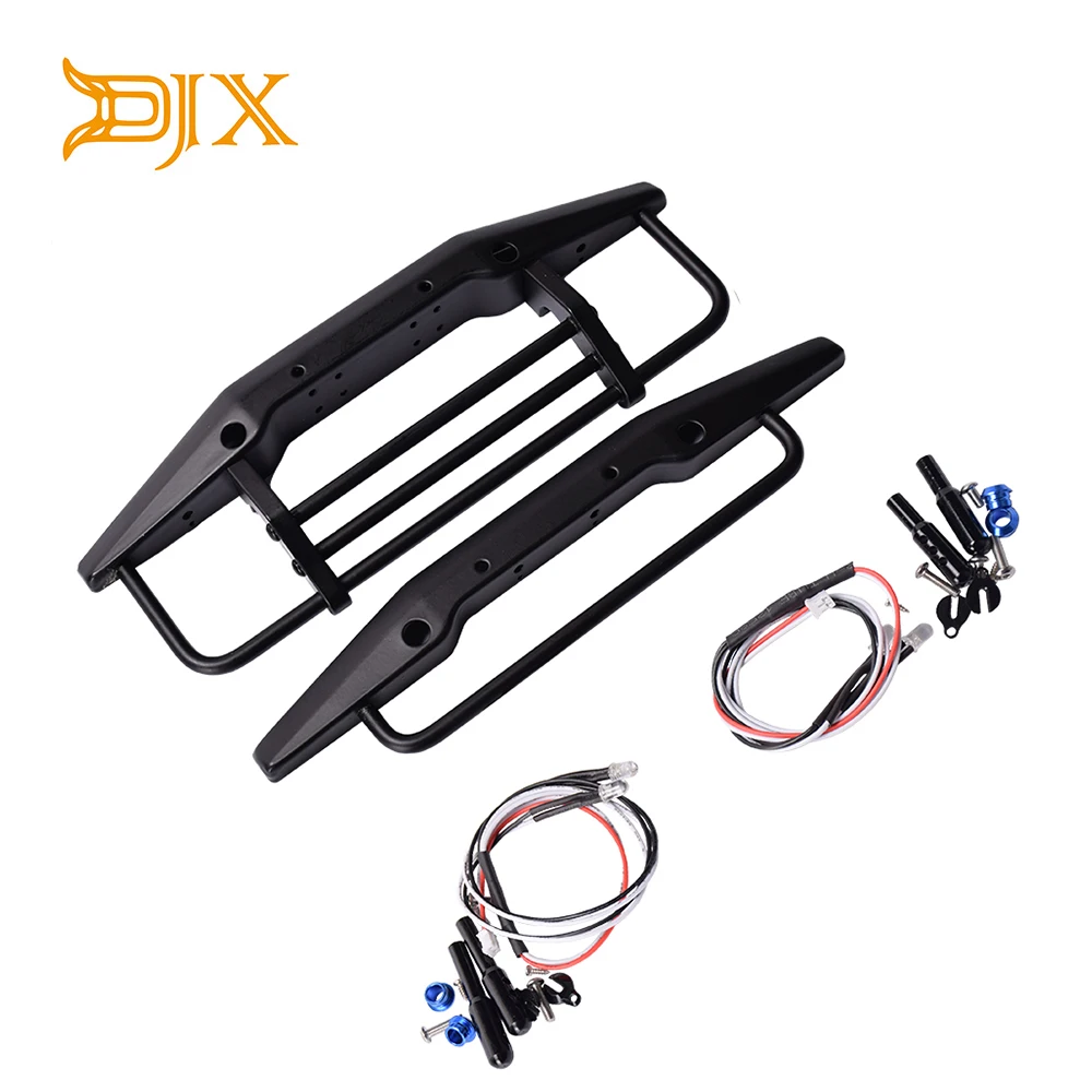 

Metal Front and Rear Bumper with LED Lights for 1:10 RC Crawler Car Traxxas TRX-4 Axial SCX10 90046