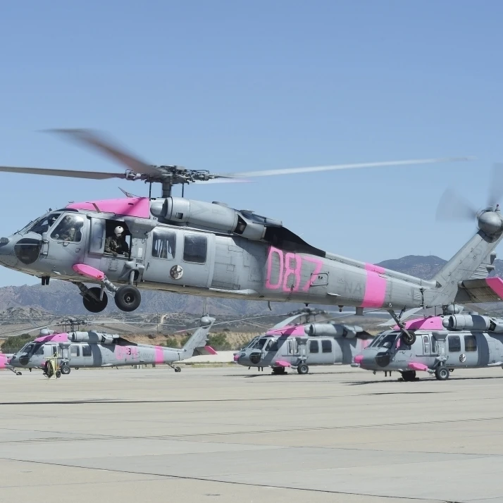 An MH-60S Sea Hawk helicopter lifts off from Camp Pendleton Poster Print (32 x 23)