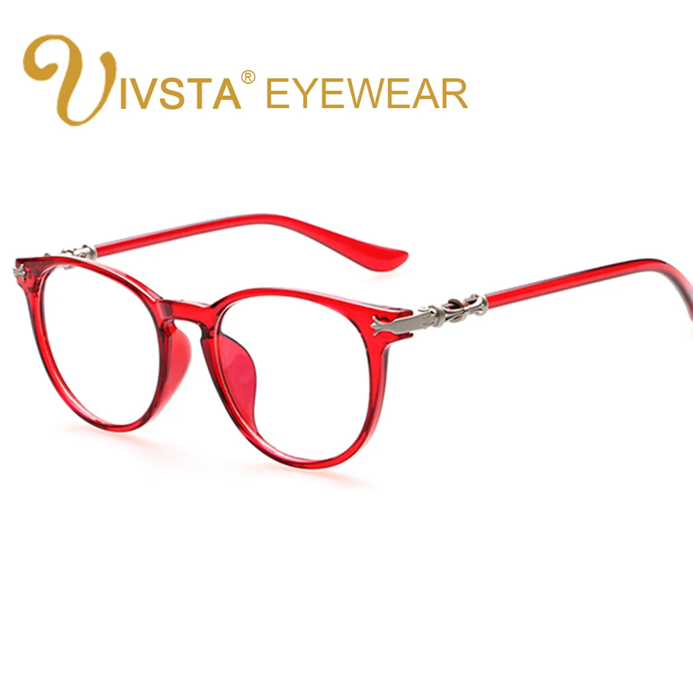 

IVSTA Round Glasses Women Big Frame Oversized Optical Eyewear Round Eyeglasses Super Star Leopard Red Transparent Female Grade