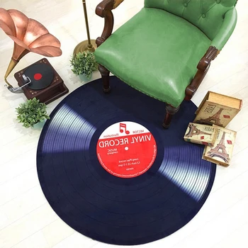 

Hot Sale CD Carpet Mat Cushion Antique Sofa Chair Cushion Side Carpet Cat Vinyl Record Round A Few Study Model Room Decorate Rug
