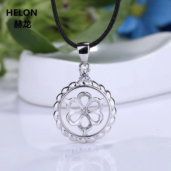 

925 Sterling Silver Women Pendant Setting fit 13-14mm Pearl or Round Bead Semi Mount Pendant Setting Fine Jewelry Wholesale