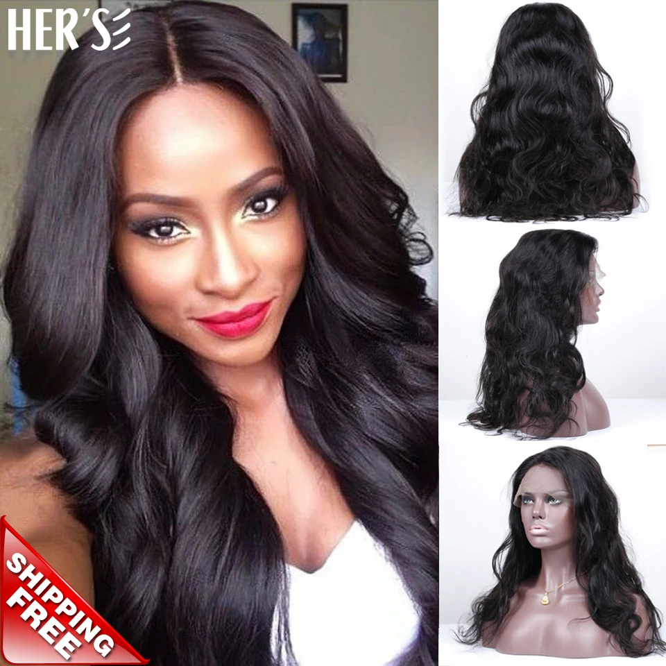 HERS Full Lace Wigs Human Hair Discount Lace Front Wigs Black Women Glueless Lace Front Human