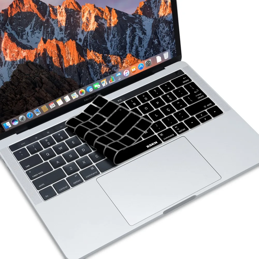 XSKN Portuguese Keyboard Cover Skin for Touchbar ID Macbook 13 15 inch  A1706 A1707 (2016 Release), Free Gift Touch Bar sticker 