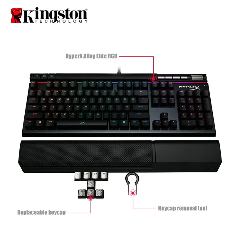 Kingston HyperX Alloy Elite Edition электронная спортивная игра механическая клавиатура зеленая ось красная ось чайная ось USB Проводная RGB подсветка