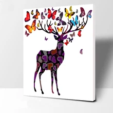 Картина Красочная картина с оленем по номерам Современная Настенная художественная ручная роспись цифровая картина маслом на холсте для украшения дома