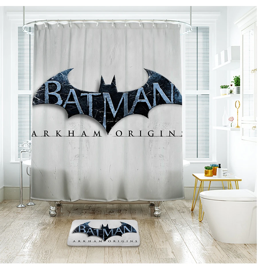 IBANO Бэтмен Логотип занавеска для душа Водонепроницаемый полиэстер ткань для ванной занавеска для ванной комнаты и напольный коврик