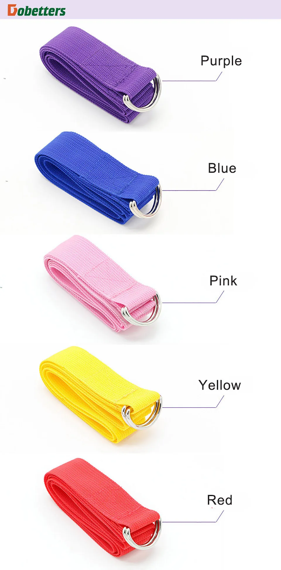 5 цветов Yoga Stretch Strap Multi-colors d-кольцевой ремень фитнес-упражнения гимнастическая веревка фигура Талия Ноги сопротивление фитнес-полосы ремень