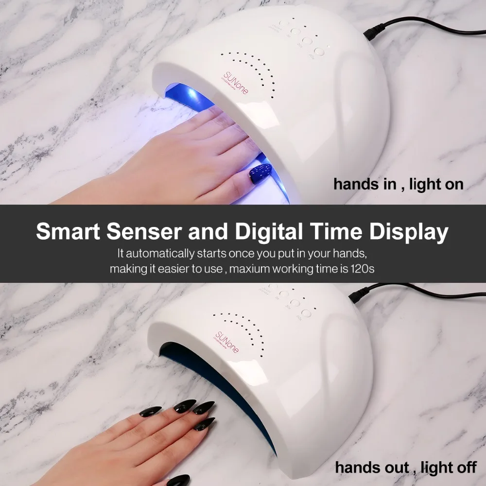 Beli Modelones 48 W LED Lampu Kuku Menyembuhkan Mesin Smart Sensor Lampu UV 30 Pcs LED Cepat Menyembuhkan Lampu UV Kuku untuk Semua Jenis Kuku Pengering Alat