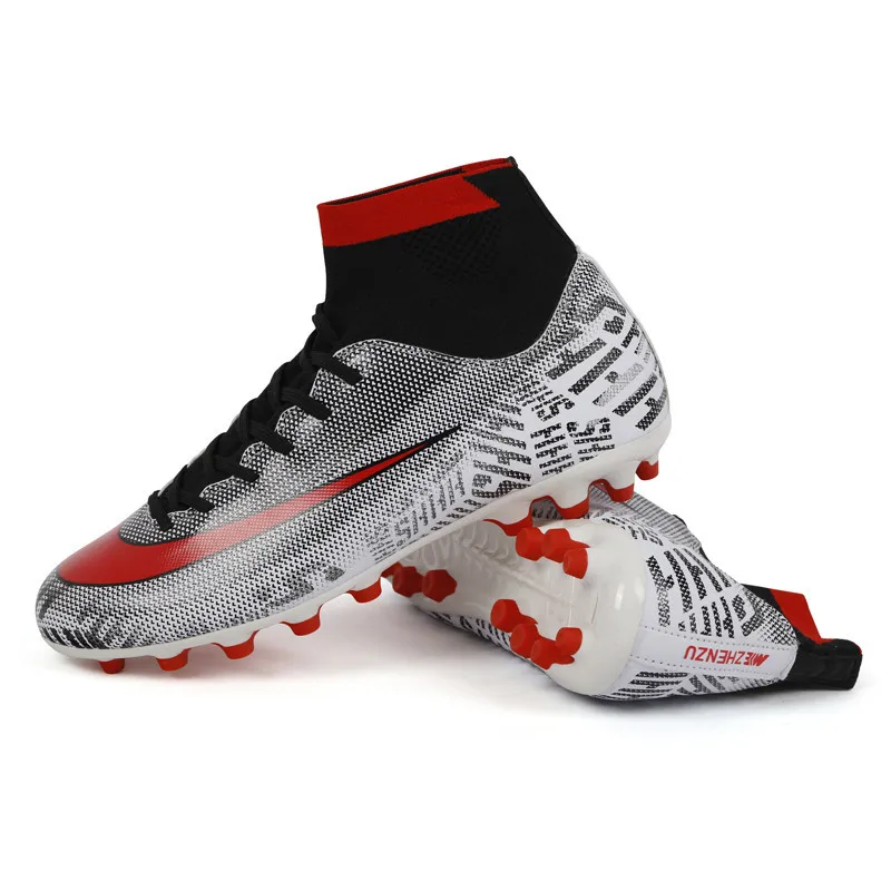 

ZHENZU Professional Men Boys High Ankle Soccer Shoes Cleats Outdoor Football Boots Kids Athletic Sneakers chaussure de foot