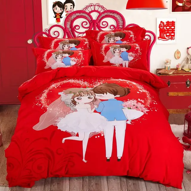 3d cartoon bedding sets full/Queen Size Cartoon characters theme 4pcs