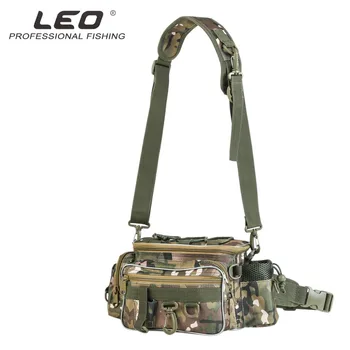 

LEO Multi-functional Large Capacity Fishing Tackle Bag 34x17x16cm Camouflage Green Handbag / Shoulder Bag for Fishing Tool