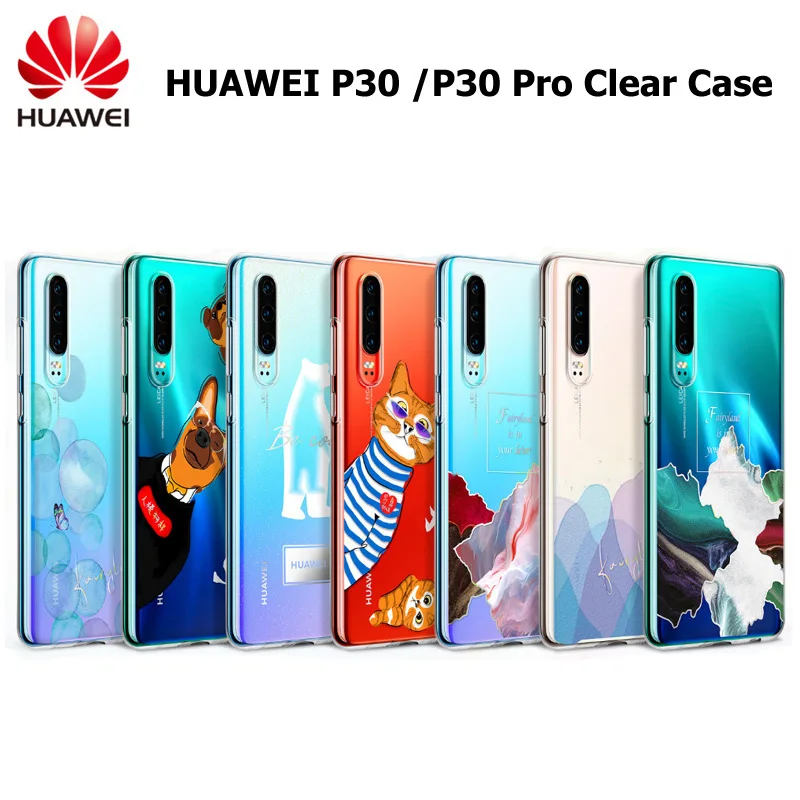 Оригинальный прозрачный чехол для HUAWEI P30 Pro мягкий цветной защитный из ТПУ P30/P30
