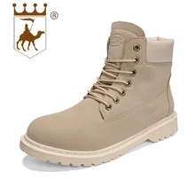 BACKCAMEL 2018 Outono Inverno Botas De Couro Altas Size39-44 Retro Botas Lace Tornozelo Calçado de Trabalho Ao Ar Livre dos homens de Alta Qualidade