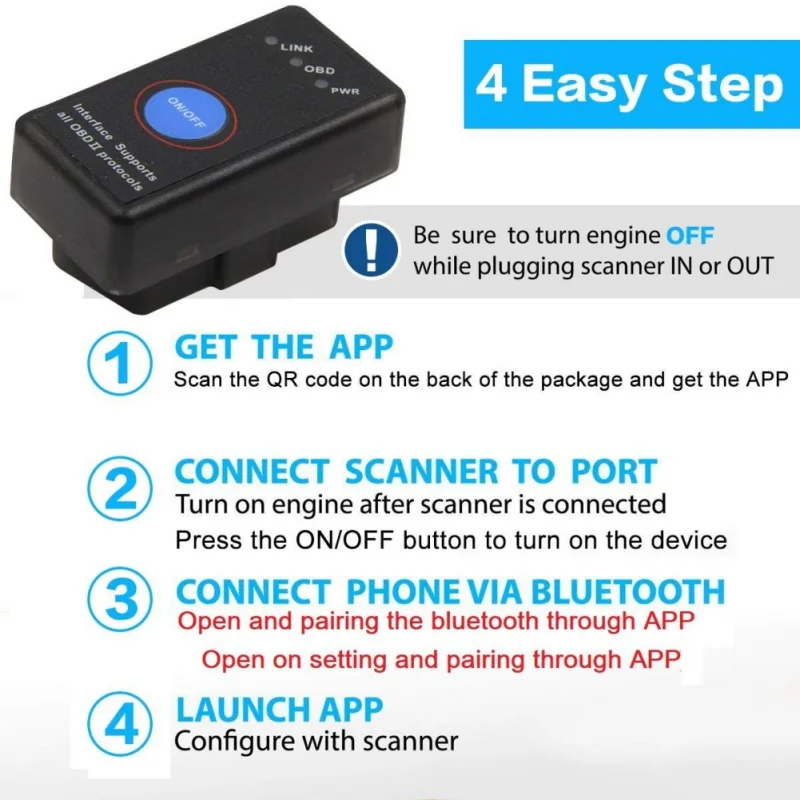 OBD2 сканер Bluetooth 4,0 автомобиля диагностический инструмент сканирования мини elm327 V1.5 Авто сканер адаптер