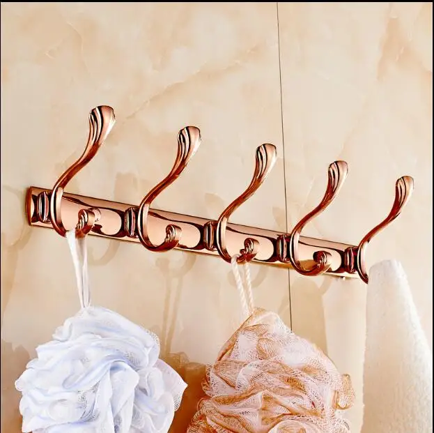 Europe style rose gold finished bathroom robe hooks,coat racks,clothes