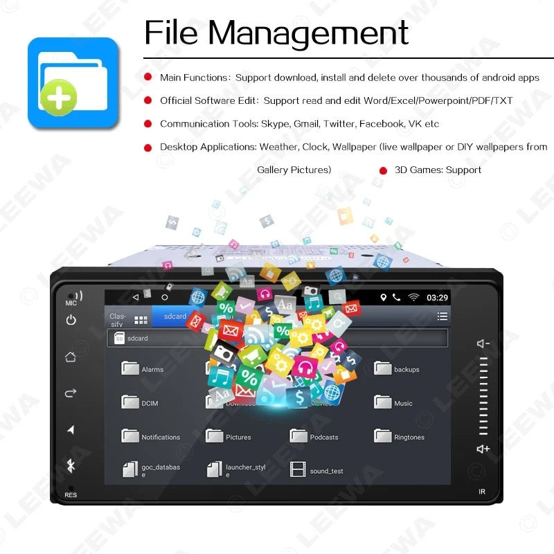 Cheap LEEWA 7inch Short Case Android 6.0 Quad Core Car Media Player With GPS Navi Radio For Toyota Universal 2DIN RAV4/Corolla/HILUX 12