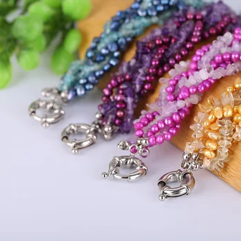 

Pearl necklace female authentic new 18k gold carnation diamond freshwater pearl pendant to send mom