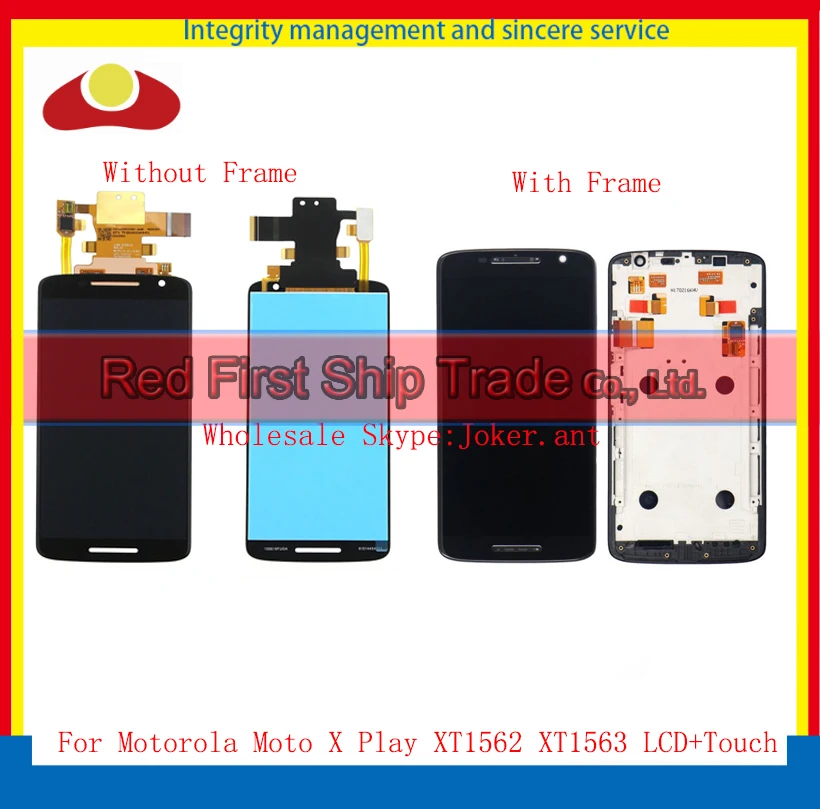 

10Pcs/lot DHL EMS For Motorola Moto X Play XT1562 XT1563 Full Lcd Display Touch Screen Digitizer Sensor Assembly Complete+Frame