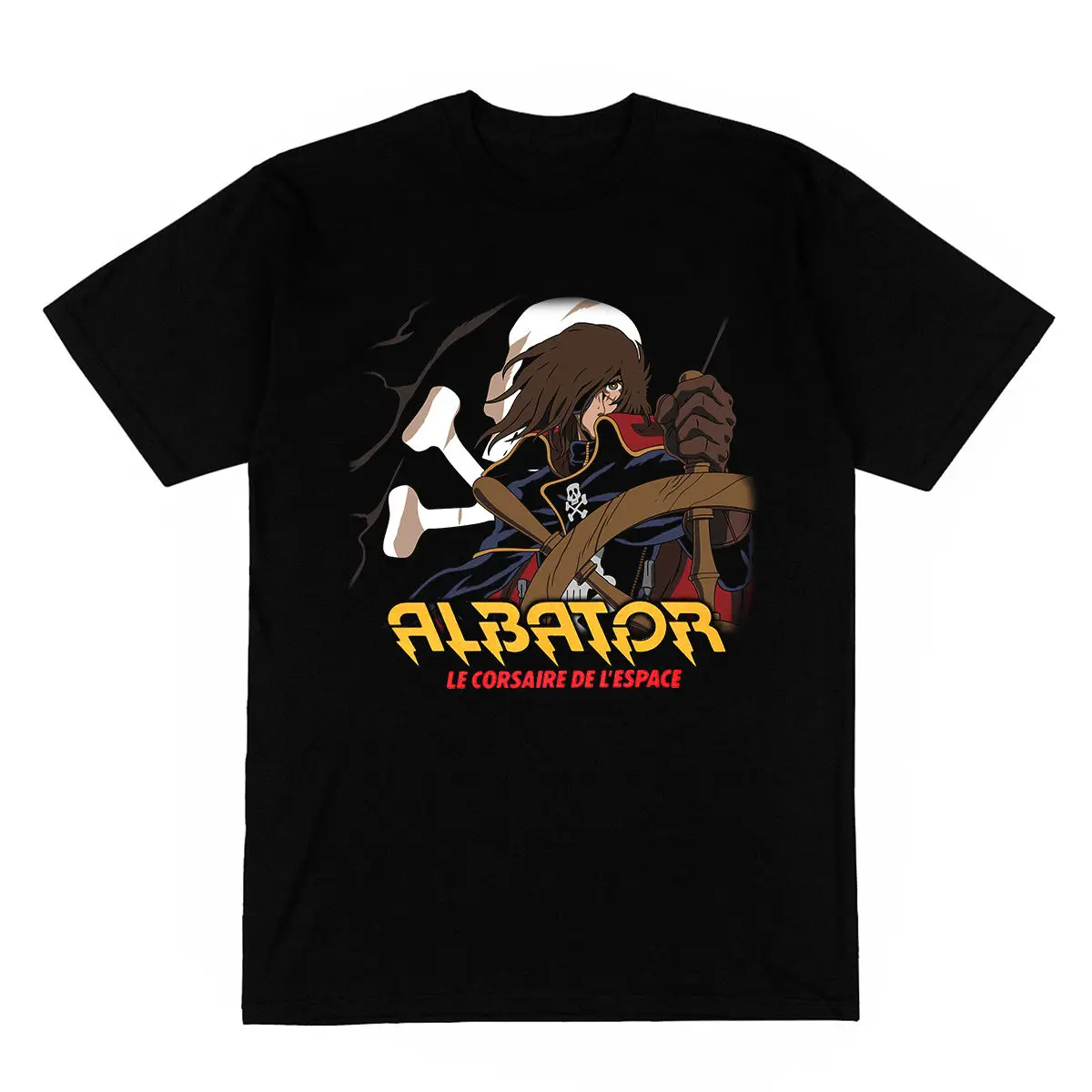 Футболка Homme noir Albator 88 серия манга аниме corsaire pirate espace vaisseau футболка в популярном