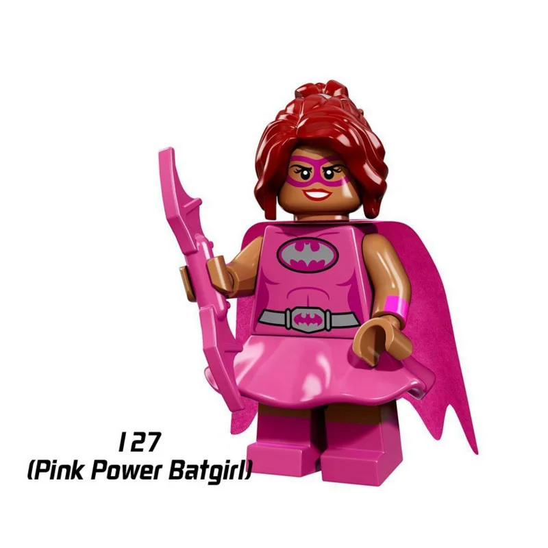 

Single Sale Super Heroes Star Wars 127 pink power batgirl Mini Building Blocks Figure Bricks Toys gift Compatible Legoed Ninjaed