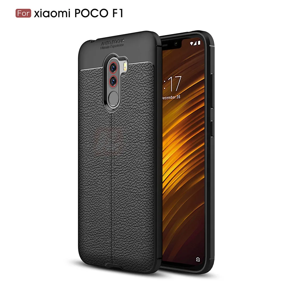 Чехол pocophone f1 для Xiaomi pocophone f1 чехол силиконовый бампер мягкий кожаный из ТПУ текстура задняя крышка для poco f1 чехол для poco f 1