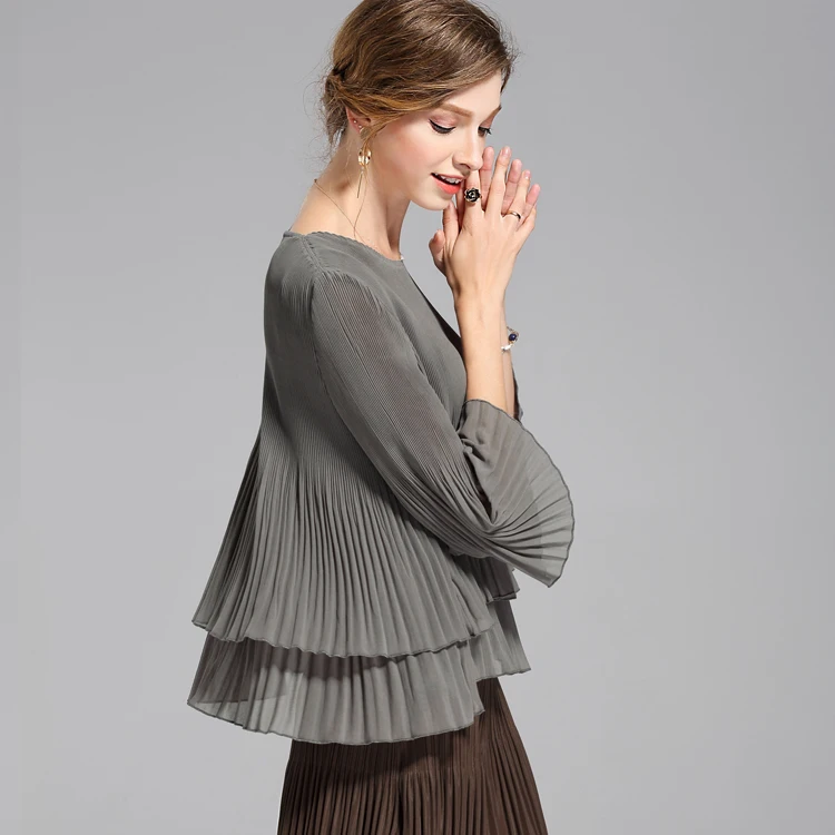 Changpleate Spring Women's gray t-shirt Miyak