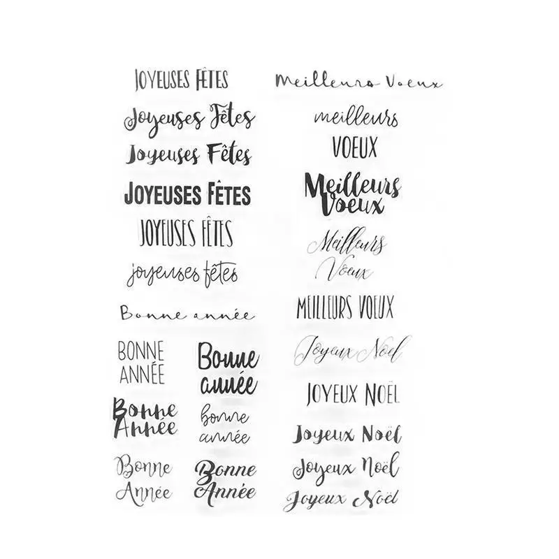 

French Phrases Transparent Clear Silicone Stamp Seal For DIY Scrapbooking Photo Album Decorative Clear Stamp Sheets LQK5430