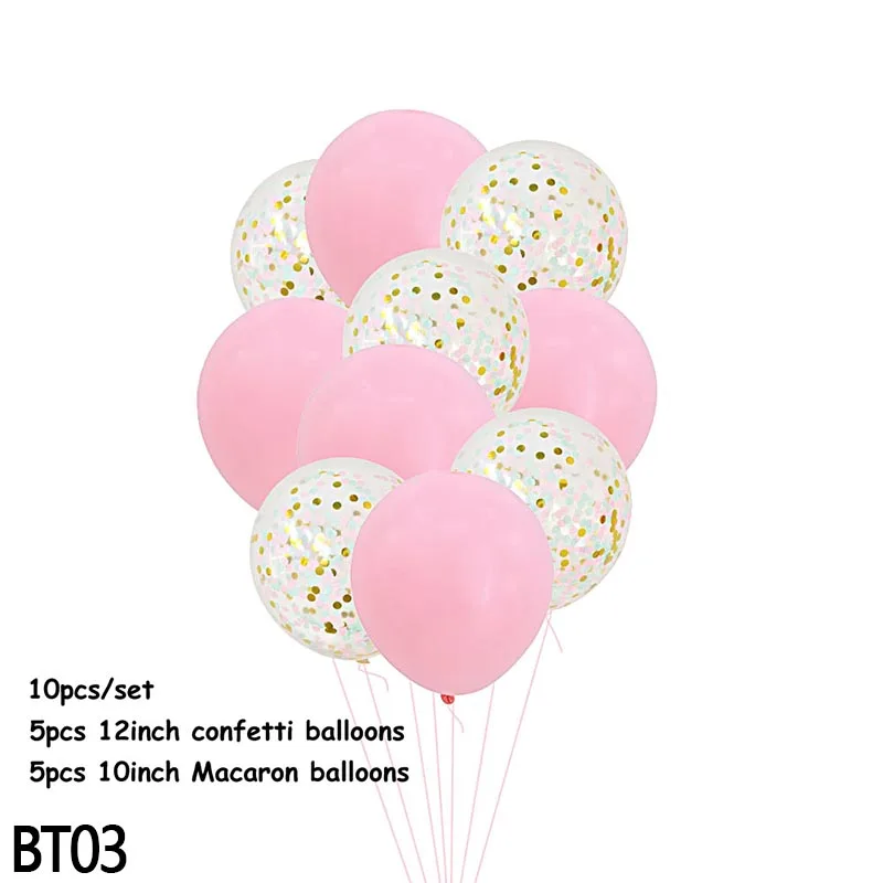 10pcs 12inch Rose Gold Confetti Balloons Champagne Gold Latex Balloons Birthday Wedding Party Decoration Baby Shower Supplies - Цвет: BT03