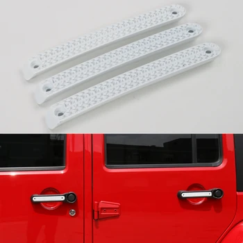 

YAQUICKA 3Pcs/Set Zinc Alloy 2 Door Auto Car Door Handle Strip Cover Bar Moulding Trim Sticker Fit For Jeep Wrangler JK 08-16