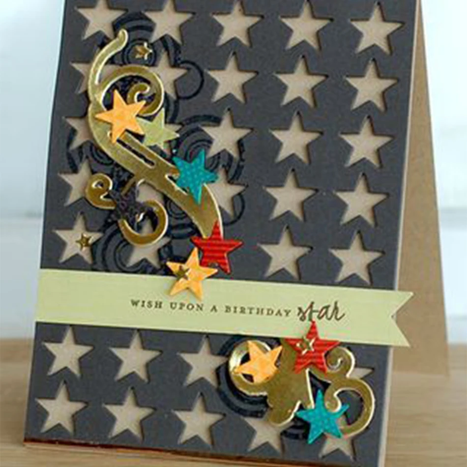

GJCrafts Stars Dies Scrapbooking Background Metal Cutting Dies for Card Making Frame Craft Dies Cut Album Stencil Embossing New