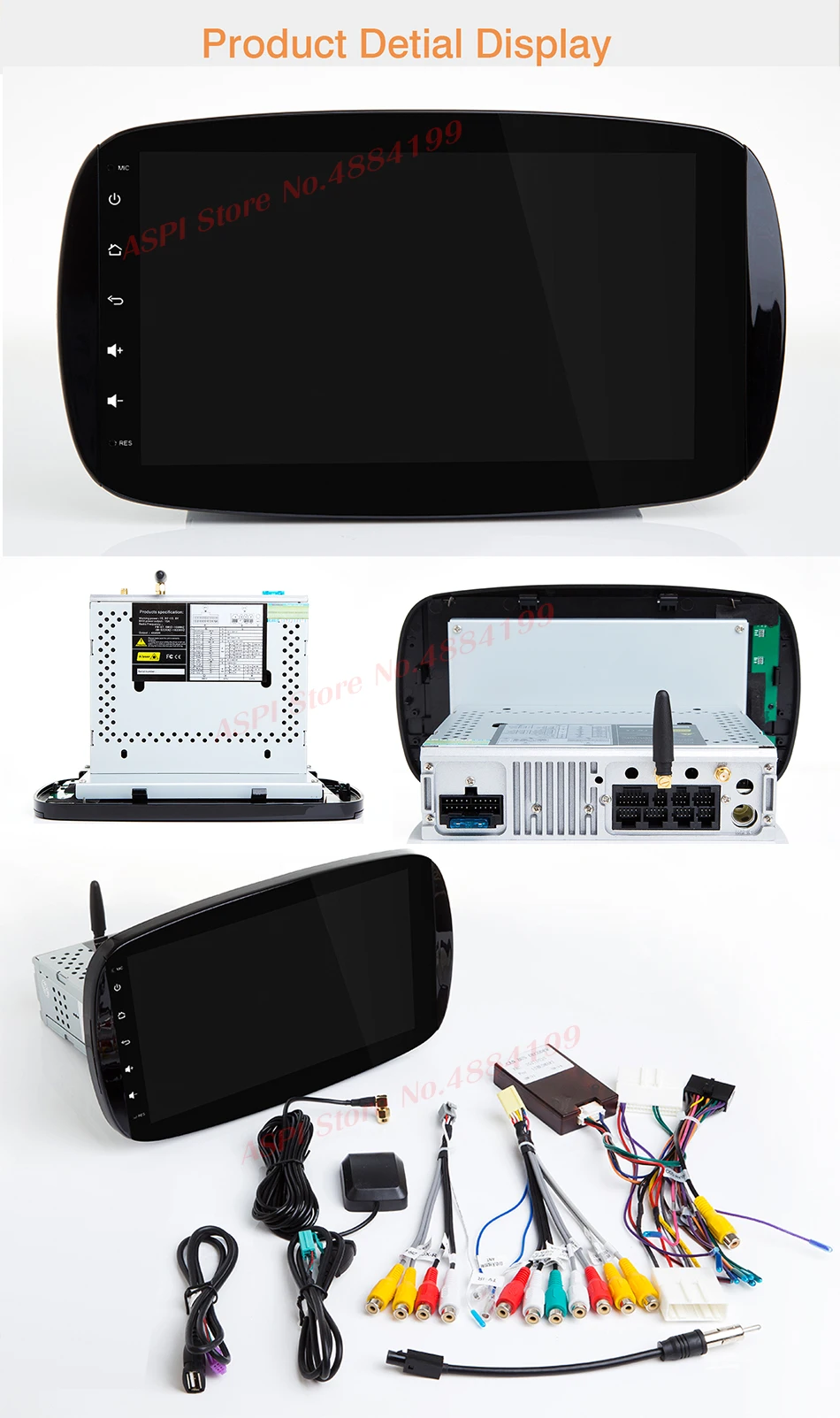 Top 9" Android 9 Car Stereo Radio multiplayer for Benz Smart Fortwo 2016 2017 2018  Radio wifi BT Car Head Unit GPS Navigation 20